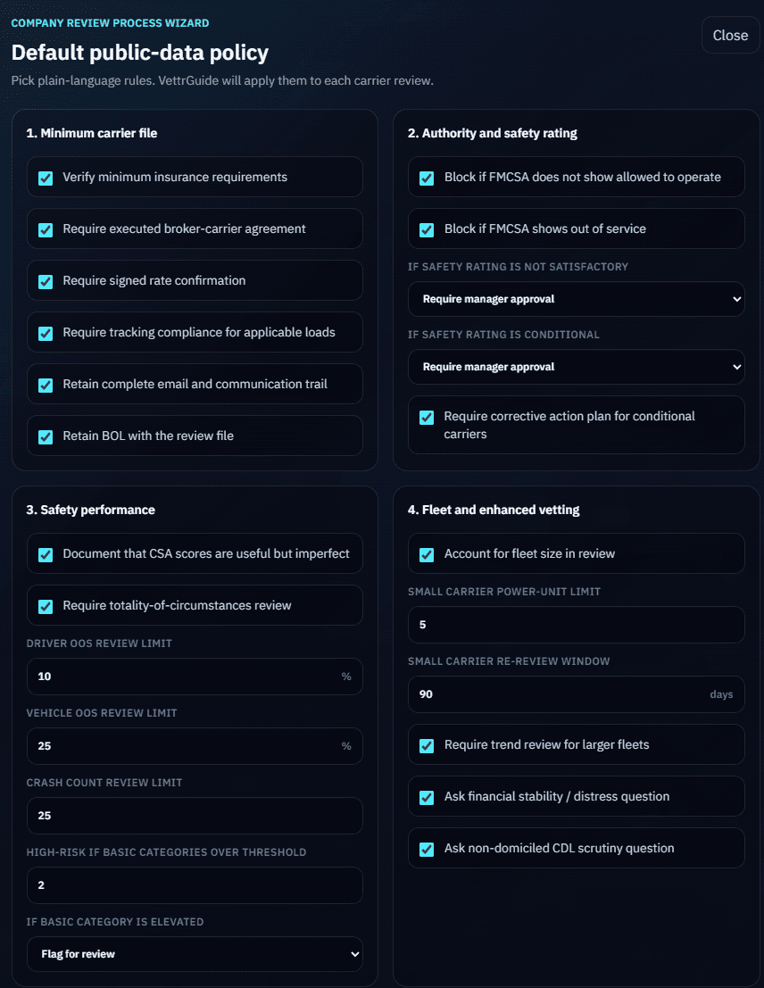 Select the company policy screenshot